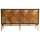 Zira Sunburst 4-door Accent Cabinet Brown and Antique Gold