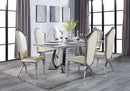 Dining Table w/Marble Top & Pedestal Base