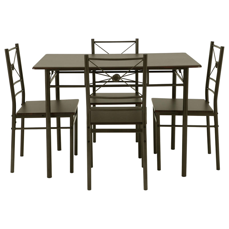 Anna 5-piece Rectangular Dining Set Dark Bronze image