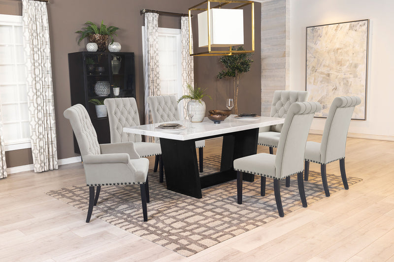 Sherry Rectangular Marble Top Dining Set