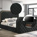 Eastern King Bed w/LED, Fireplace & TV Cabinet