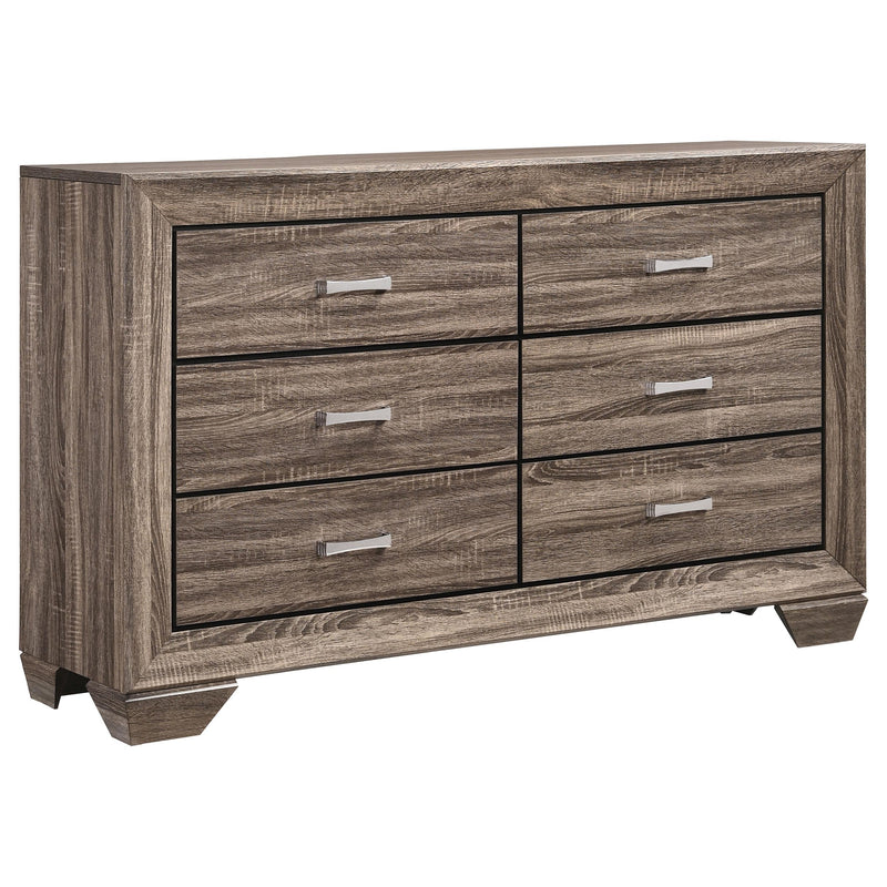 Kauffman 6-drawer Dresser Washed Taupe image