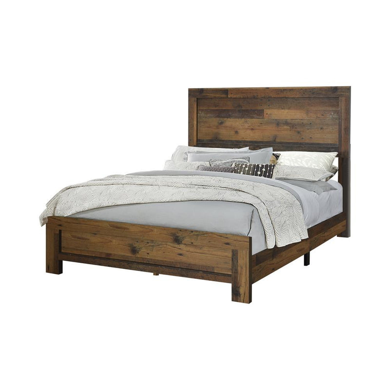 Sidney Eastern King Panel Bed Rustic Pine image