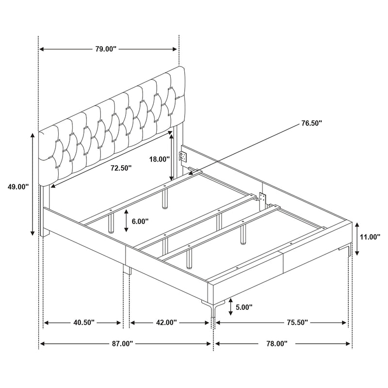 Kendall Panel Bed E.King, & Queen Black & White