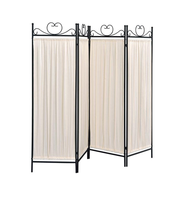 Dove 4-panel Folding Screen Beige and Black image