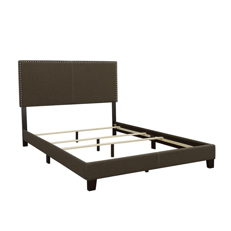 Boyd Queen Upholstered Bed with Nailhead Trim Charcoal image