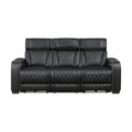 Fairway-Power Double Reclining Sofa with Center Drop-Down Cup Holders, Power Headrests, Storage Arms(Top and Side), Cup holders and Reading Lights, Two Wireless Chargers, Charging Ports and LED Lighting image