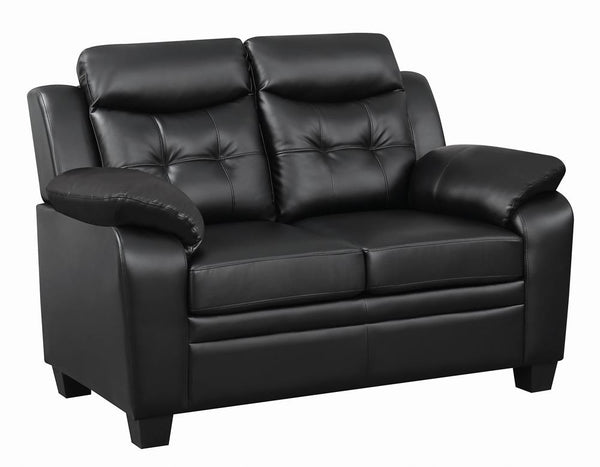 Finley Tufted Upholstered Loveseat Black image