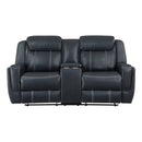 8516BU-2 - Double Reclining Love Seat with Center Console, Receptacles and USB Ports