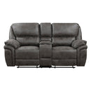 8517GRY-2 - Double Reclining Love Seat with Center Console