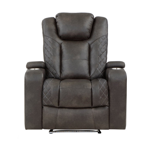 9211BRG-1PWH - Power Reclining Chair with Power Headrest and Storage Arms, Cup Holders