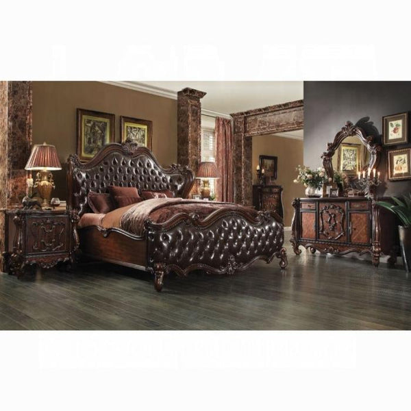 Versailles 2-Tone Dark Brown PU & Cherry Oak Eastern King Bed image
