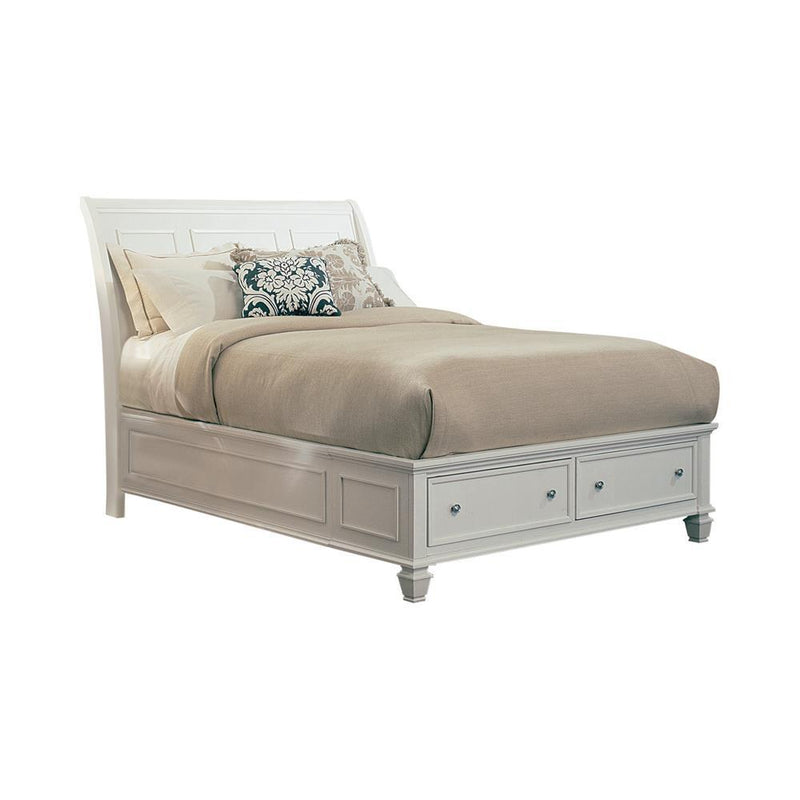 Sandy Beach Queen & E.King Storage Sleigh Bed Black & White