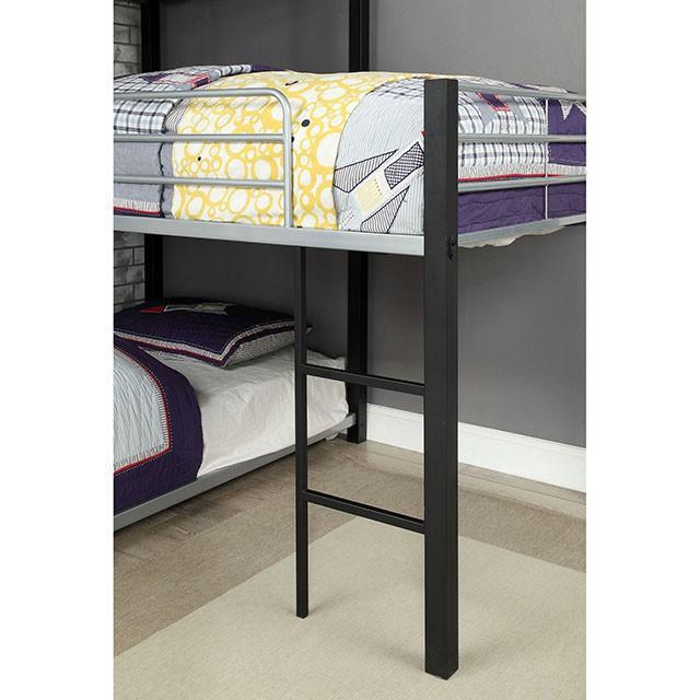 Aubrey Sand Black Twin Triple Decker Bed