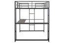 Cybill Full Loft Bed White, Silver, & Black