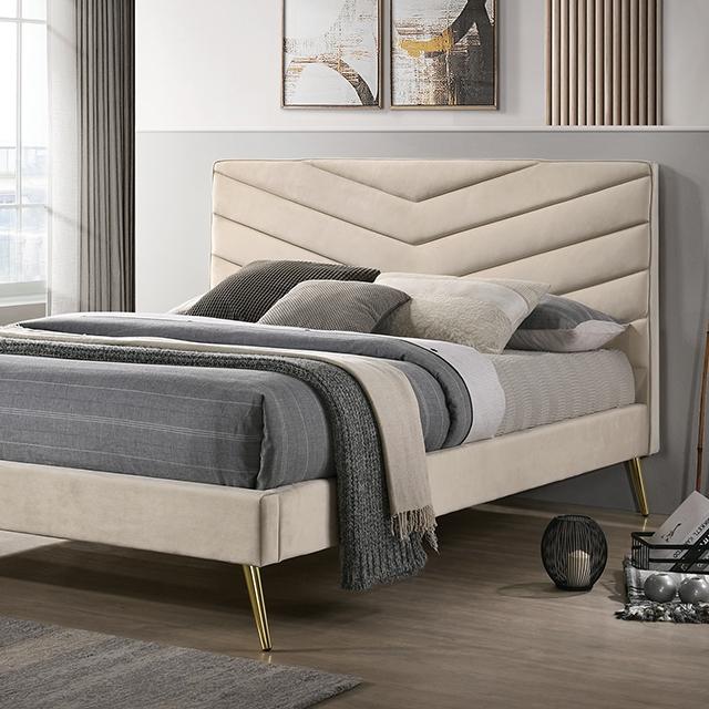VIVAR Cal.King, E.King, Full, & Twin Bed, Beige