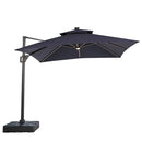 Sano 10 Ft Square Umbrella w/ Double Top w/ LED Light + 37" Large Base