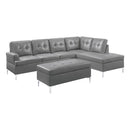 8378GRY3 - (3)3-Piece Sectional with Right Chaise and Ottoman
