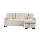 9649BESC - (3)3-Piece Reversible Sectional with Pull-out Bed and Hidden Storage