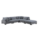 8555GY5OT - (5)5-Piece Modular Sectional with Ottoman