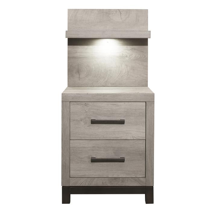 1577-4P-Bedroom (2) Night Stand with Wall Panel
