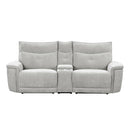 9509MGY-2CNPWH - (3)Power Double Reclining Love Seat with Center Console, Power Headrests and USB Ports