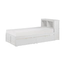 B2053BCW-1T - (3) Twin Bookcase Bed with Storage Boxes