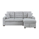 9916GY2LLRC - (2)2-Piece Sectional with Pull-out Bed and Right Chaise with Hidden Storage