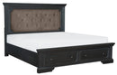 Bolingbrook Queen Upholstered Storage Platform Bed in Coffee 1647-1