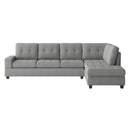 9507GRYSC - (2)2-Piece Reversible Sectional with Drop-Down Cup Holders
