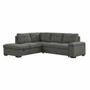 9390DG2LC2R - (2)2-Piece Sectional with Pull-out Bed and Left Chaise with Storage Ottoman