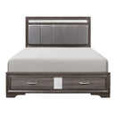 Luster (3) Queen Platform Bed with Footboard Storage