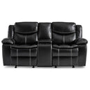Bastrop Double Glider Reclining Loveseat in Black 8230BLK-2