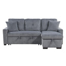 9649DGSC - (3)3-Piece Reversible Sectional with Pull-out Bed and Hidden Storage