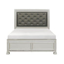 Bevelle Queen Upholstered Panel Bed in Silver 1958-1