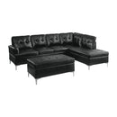 8378BLK3 - (3)3-Piece Sectional with Right Chaise and Ottoman