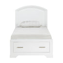 1520WHT-1-Youth (3) Twin Platform Bed with Footboard Storage