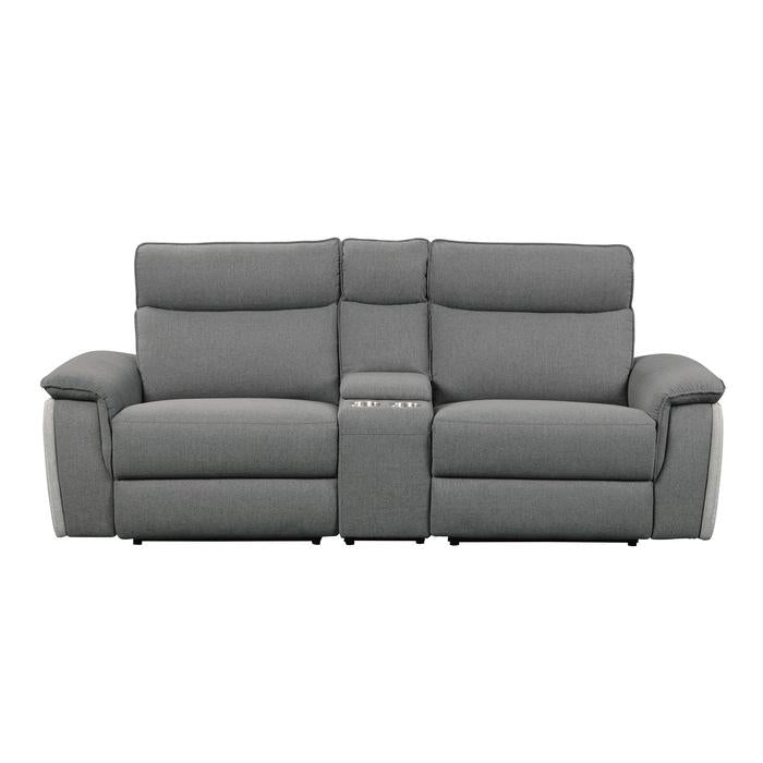 8259DG-2CNPWH - (3)Power Double Reclining Love Seat with Center Console and Power Headrests