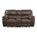 8517BRW-2PW - Power Double Reclining Love Seat with Center Console