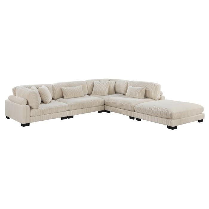 8555BE5OT - (5)5-Piece Modular Sectional with Ottoman