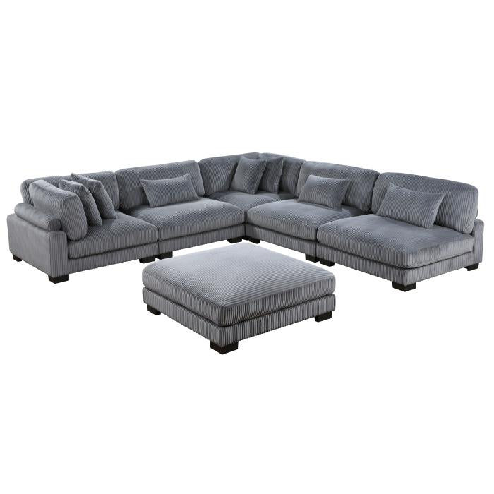 8555GY6OT - (6)6-Piece Modular Sectional with Ottoman