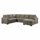 9206BR33LRC - (3/3)3-Piece Sectional with Pull-out Bed and Right Chaise with Hidden Storage