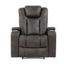 9211BRG-1PWH - Power Reclining Chair with Power Headrest and Storage Arms, Cup Holders