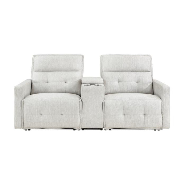 9444HMP-2CNPWH - (3)Power Double Reclining Love Seat with Center Console and Power Headrests
