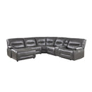 9579GRY6LCRRPW - (6)6-Piece Power Reclining Sectional with Left Chaise