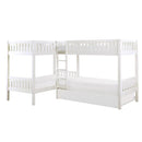 B2053CNW-1R - (4) Corner Bunk Bed with Twin Trundle
