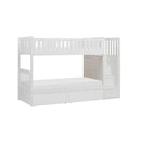 B2053SBW-1T - (5) Twin/Twin Step Bunk Bed with Storage Boxes