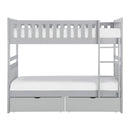 B2063-1T - (4) Twin/Twin Bunk Bed with Storage Boxes