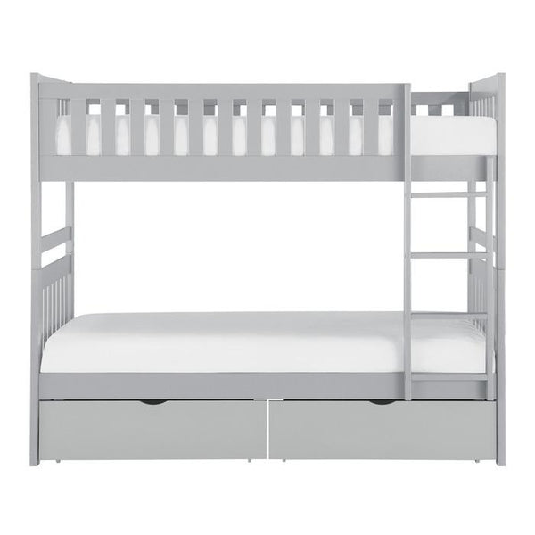 B2063-1T - (4) Twin/Twin Bunk Bed with Storage Boxes