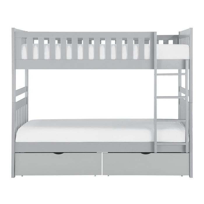 B2063-1T - (4) Twin/Twin Bunk Bed with Storage Boxes